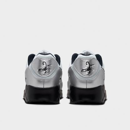 Men's Nithtke Air Max 90 Casual Shoes - Part 1 - Chrome/Gamma Blue/Black - Back view