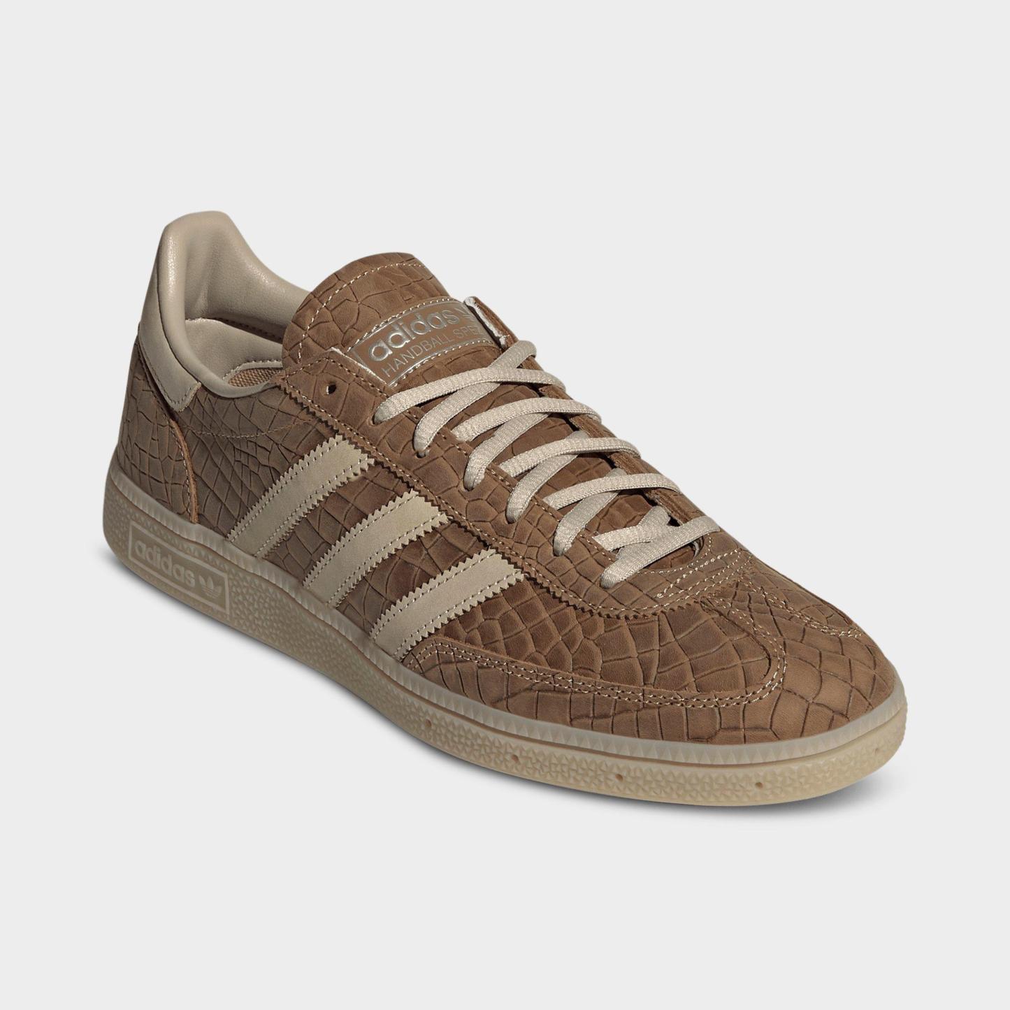 Men's adidas Originals Handball Spezial Casual Shoes - Part 2 - Light Cinnamon/Savanna/Stone Khaki - Both shoes facing left