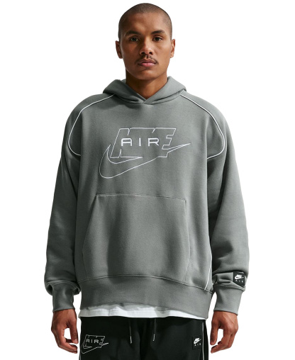 Nike Men's Air Fleece Pullover Hoodie - Smoke Gray/White