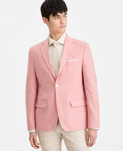 Tommy Hilfiger Men's Modern-Fit Linen Blend Blazer - PINK