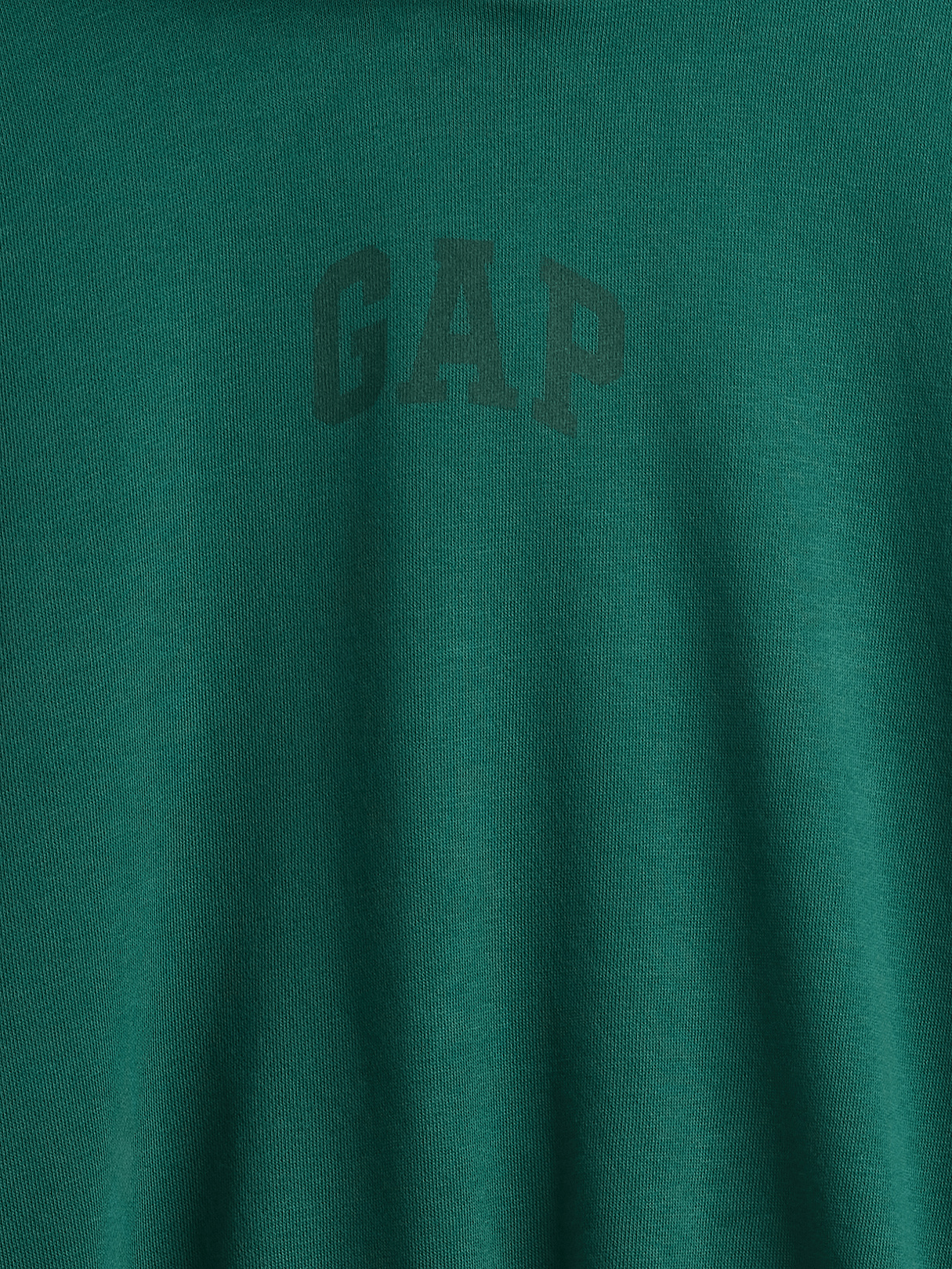 VintageSoft Crop Logo Hoodie - Balsam tree green logo