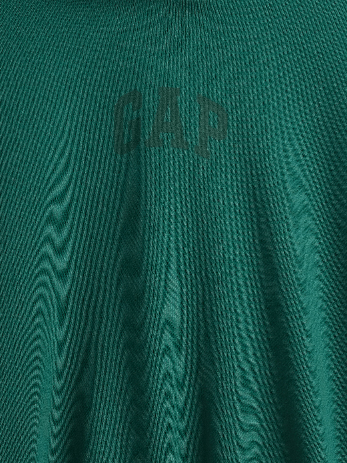 VintageSoft Crop Logo Hoodie - Balsam tree green logo