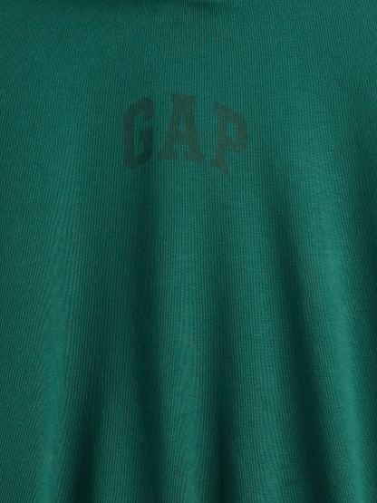 VintageSoft Crop Logo Hoodie - Balsam tree green logo