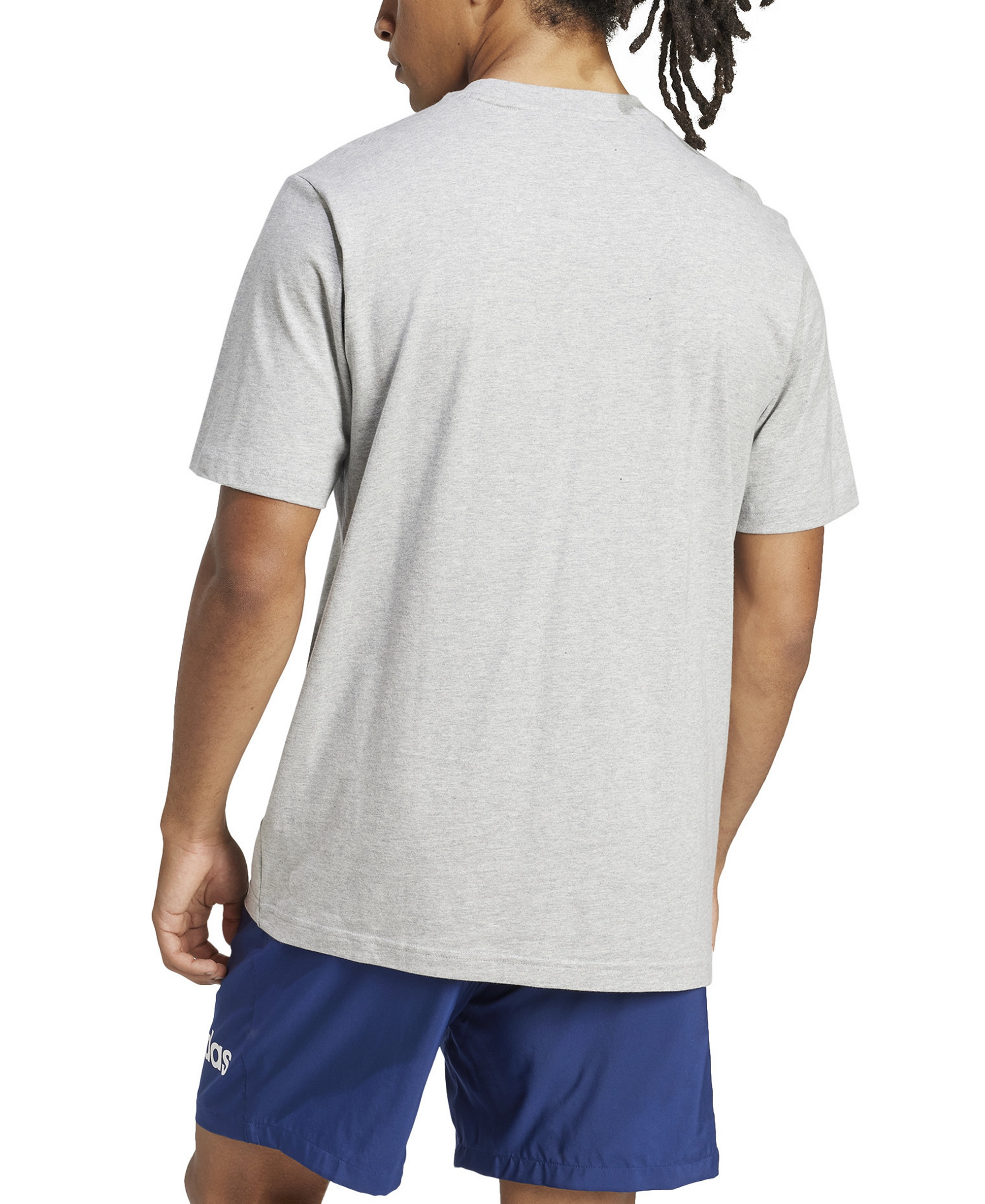 adidas Men's Essentials Linear Logo Graphic Regular-Fit T-Shirt - Gray/Black