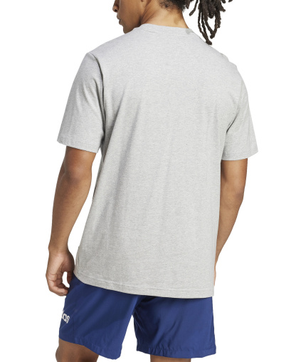adidas Men's Essentials Linear Logo Graphic Regular-Fit T-Shirt - Gray/Black