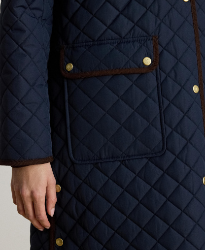Lauren Ralph Lauren Women's Diamond-Quilted Coat, Created for Macy's - Dark Navy