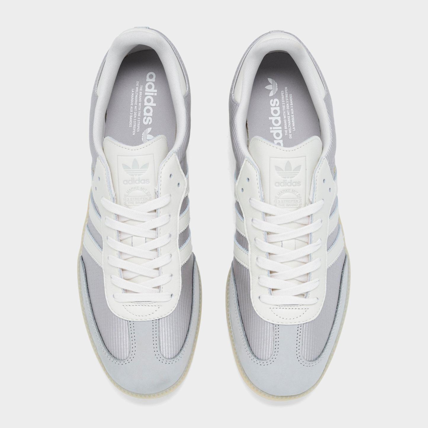 Men's adidas Originals Samba OG Nylon Casual Shoes - Grey/Chalk/White - Top view