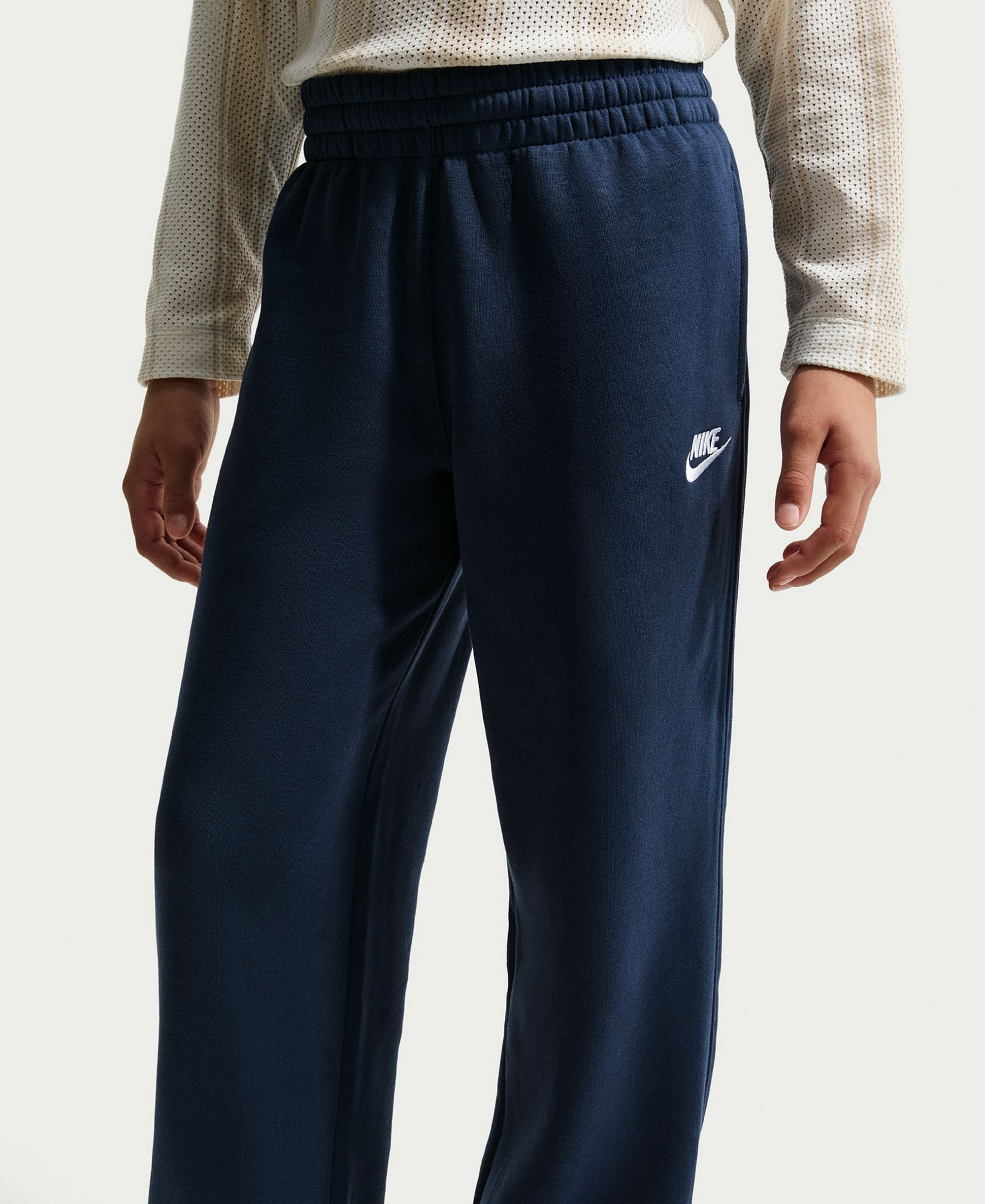 Nike Girls' and Boys' 7-20 Sportswear Loose Open-Hem Pants - Mnnavy/whi