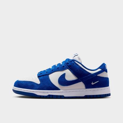 Women's Nithtke Dunk Low Mini Swoosh Casual Shoes - Old Royal/Photon Dust/White/Old Royal - Left shoe facing left. Outside of the shoe.