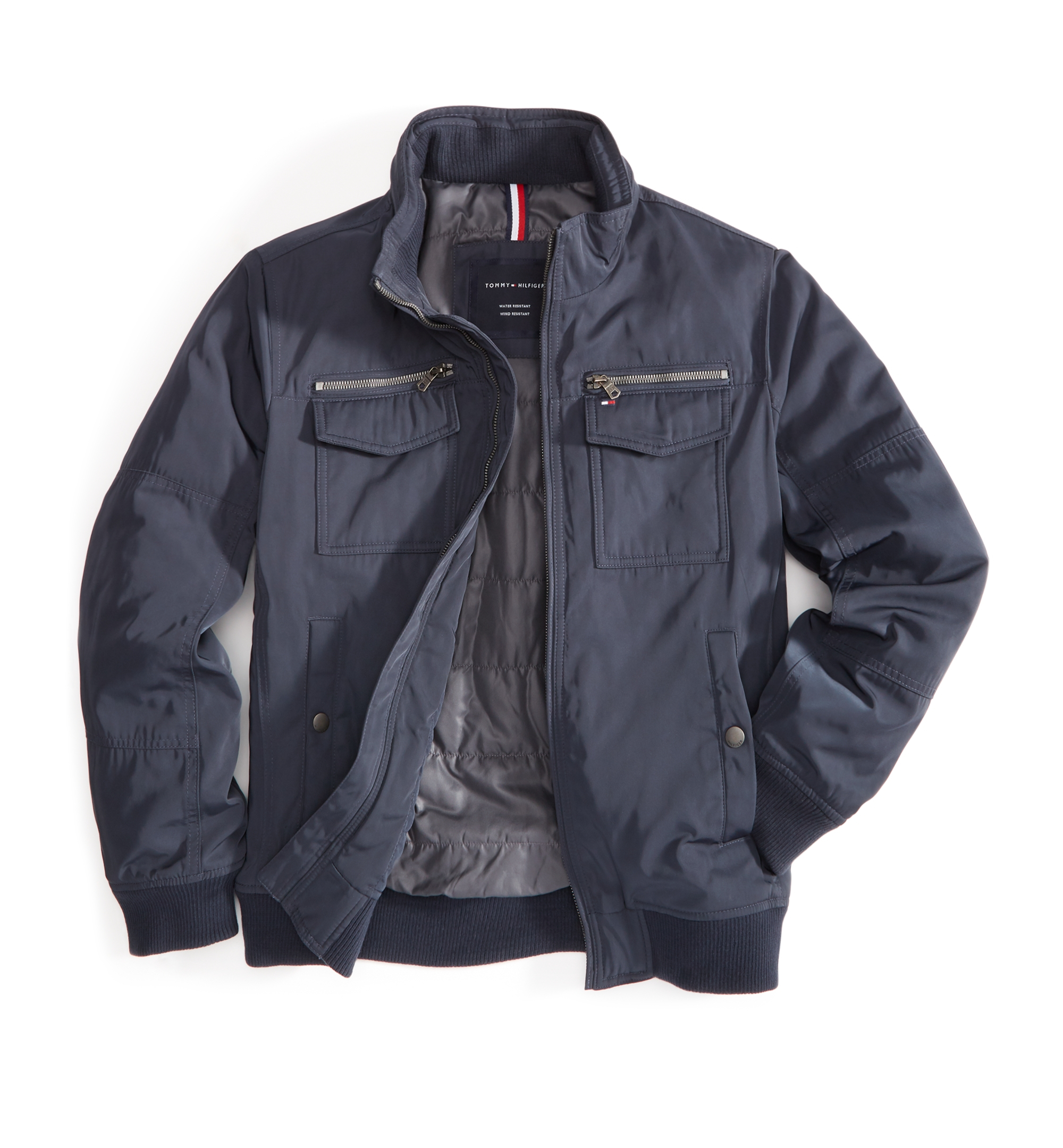Tommy Hilfiger Men's Four-Pocket Filled Performance Bomber Jacket - Navy