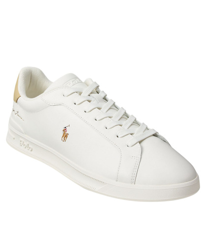 Polo Ralph Lauren Men's Heritage Court II Embroidered Lace-Up Shoes - White