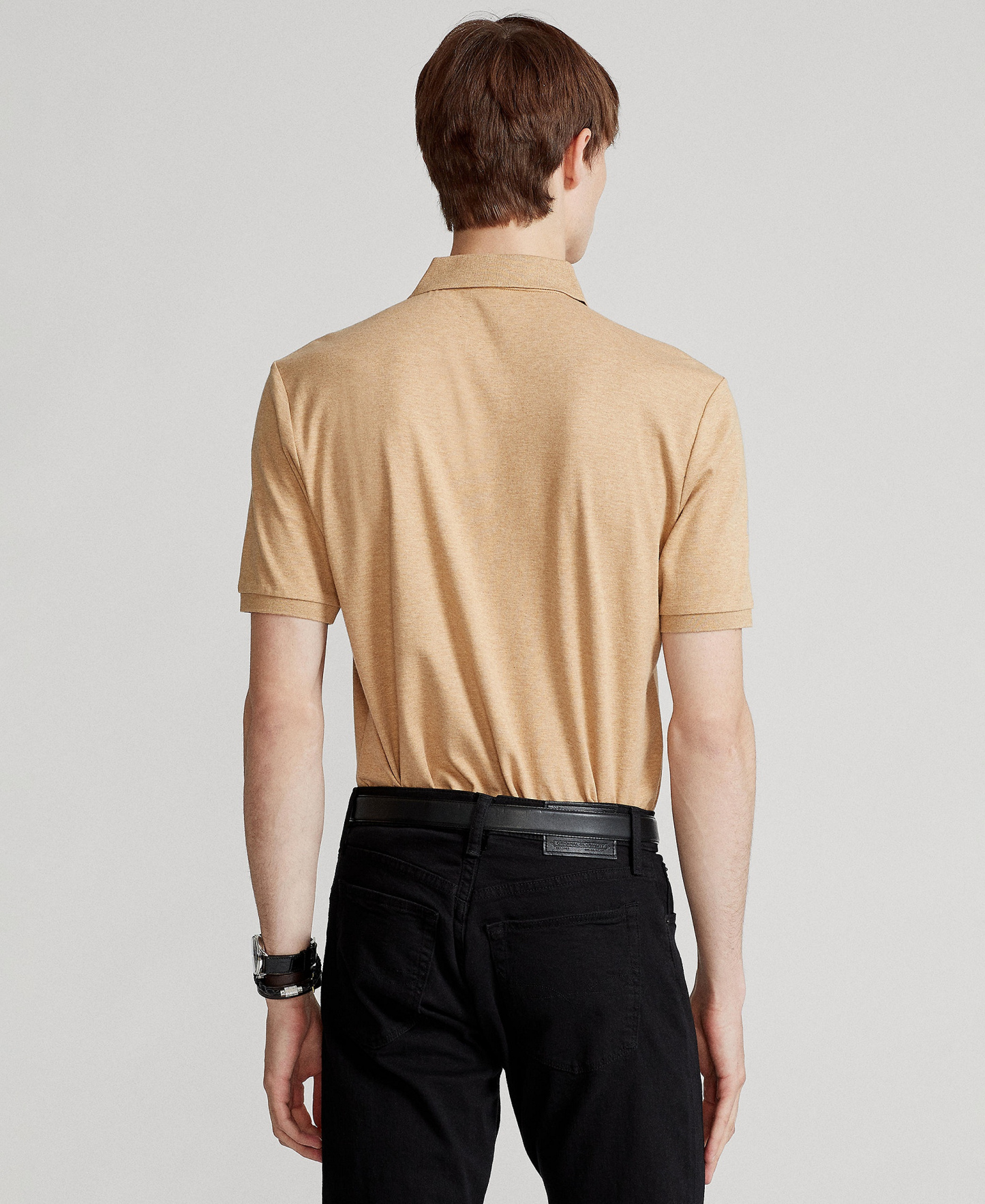 Polo Ralph Lauren Men’s Slim-Fit Soft Cotton Polo Shirt - Classic Camel Heather