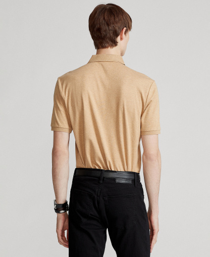 Polo Ralph Lauren Men’s Slim-Fit Soft Cotton Polo Shirt - Classic Camel Heather