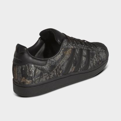 Men's adidas Originals Superstar II Casual Shoes - Part 2 - Core Black/Khaki/Gum - Back view