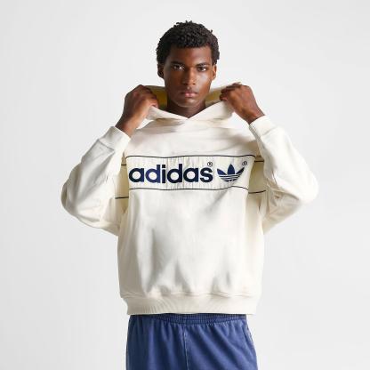 Men's adidas Originals adiSignature NY Fleece Pullover Hoodie - Off White
