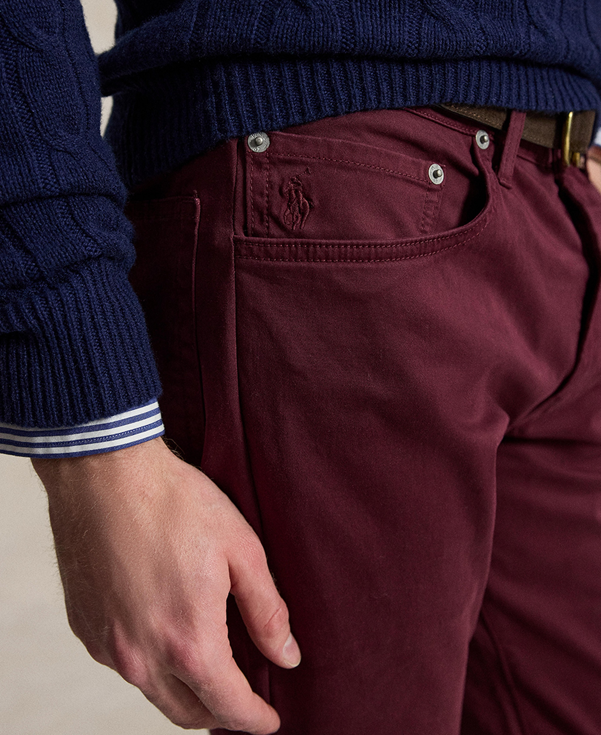 Polo Ralph Lauren Men's Varick Slim Straight Stretch Sateen Pants - Harvard Wine