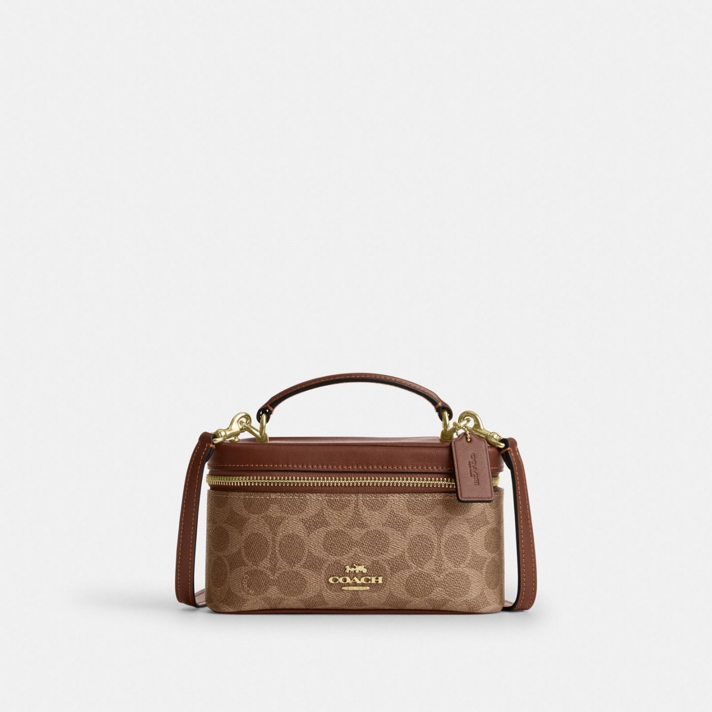 Rainer Crossbody Bag 18 In Signature Canvas - Gold/Tan/Brown