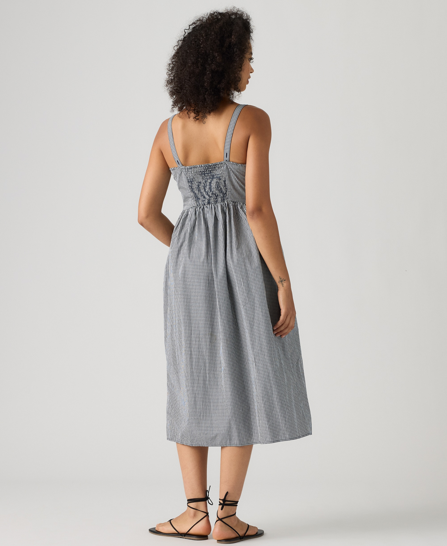 Levi's Women's Delphine Sleeveless Dress - Ceicil Even Micro Check Peacoat