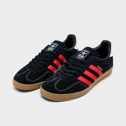 Men's adidas Originals Gazelle Indoor Casual Shoes - Core Black/Better Scarlet/Gum - view 2
