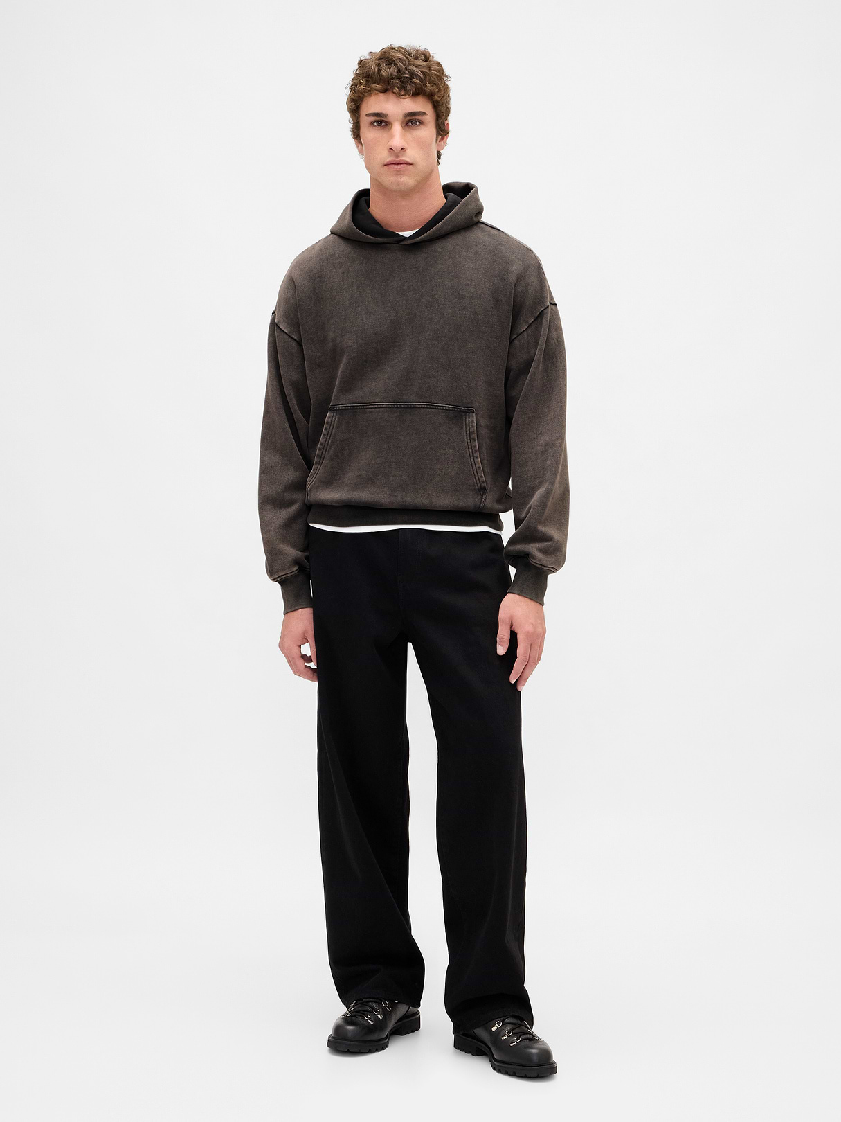 Adult Heavyweight Oversized Hoodie - Black wash