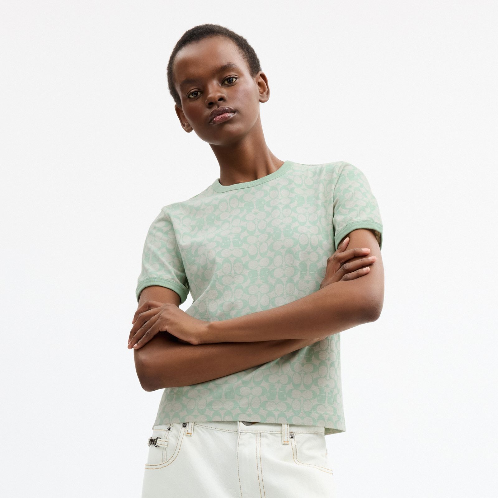 Coach | Brain Dead Signature Ringer T-Shirt - Mint - view 2