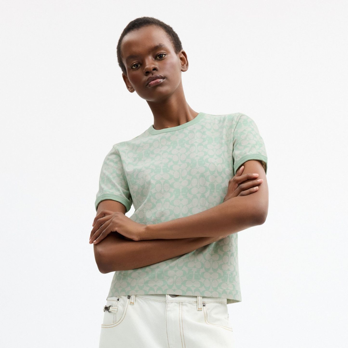 Coach | Brain Dead Signature Ringer T-Shirt - Mint - view 2