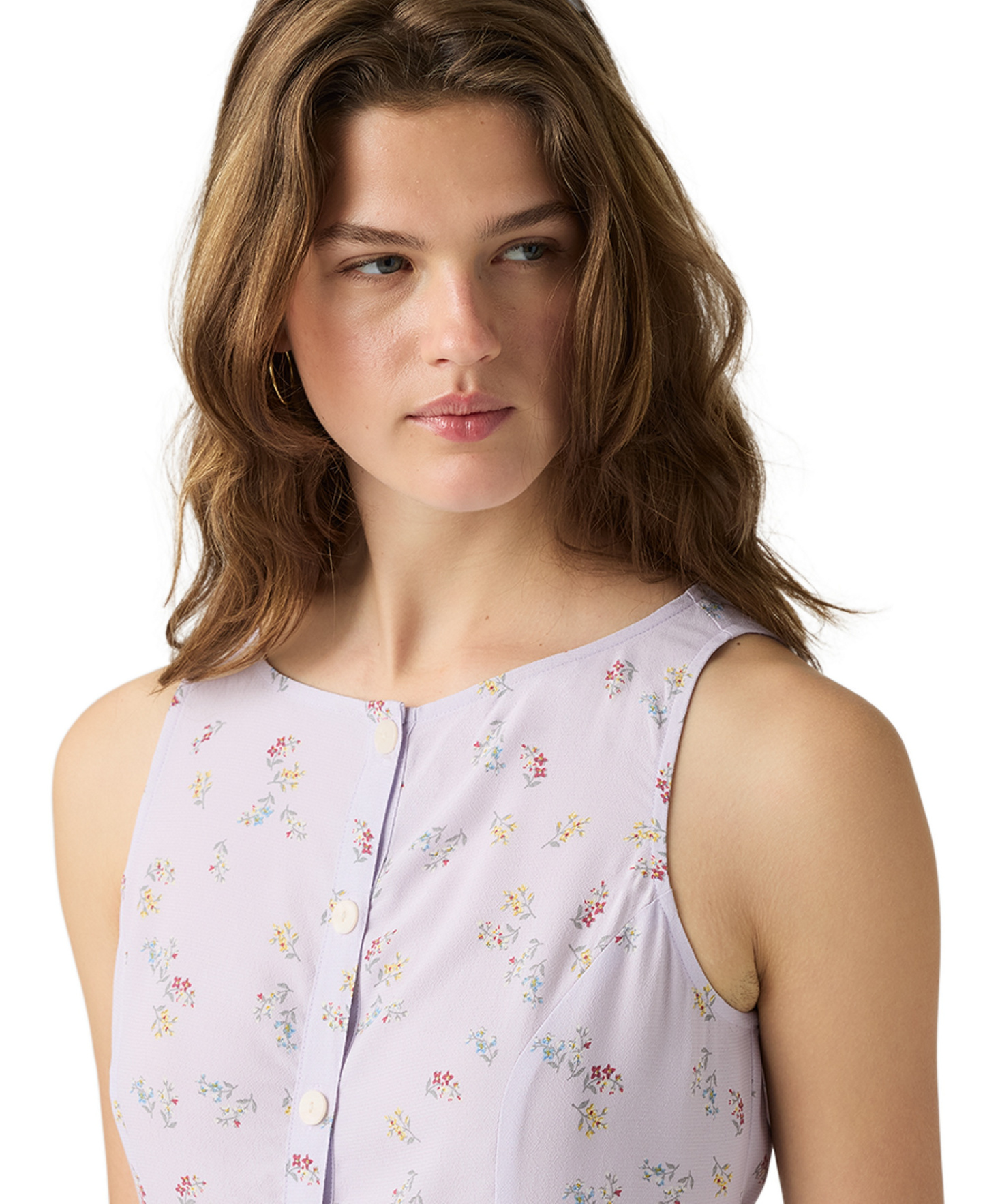 Levi's Women's Mercer Sleeveless Mini Dress - Pedrine Floral Lavender Blue