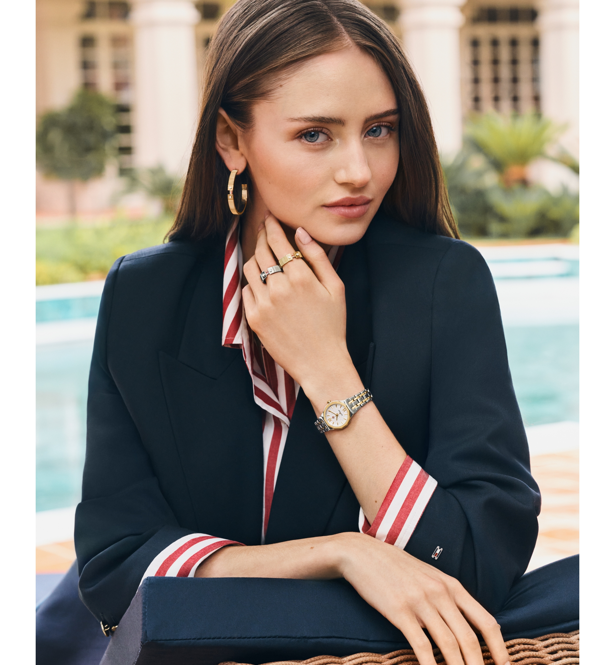 Tommy Hilfiger Women's Quartz Two Tone Stainless Steel Bracelet Watch, 25mm - Two Tone