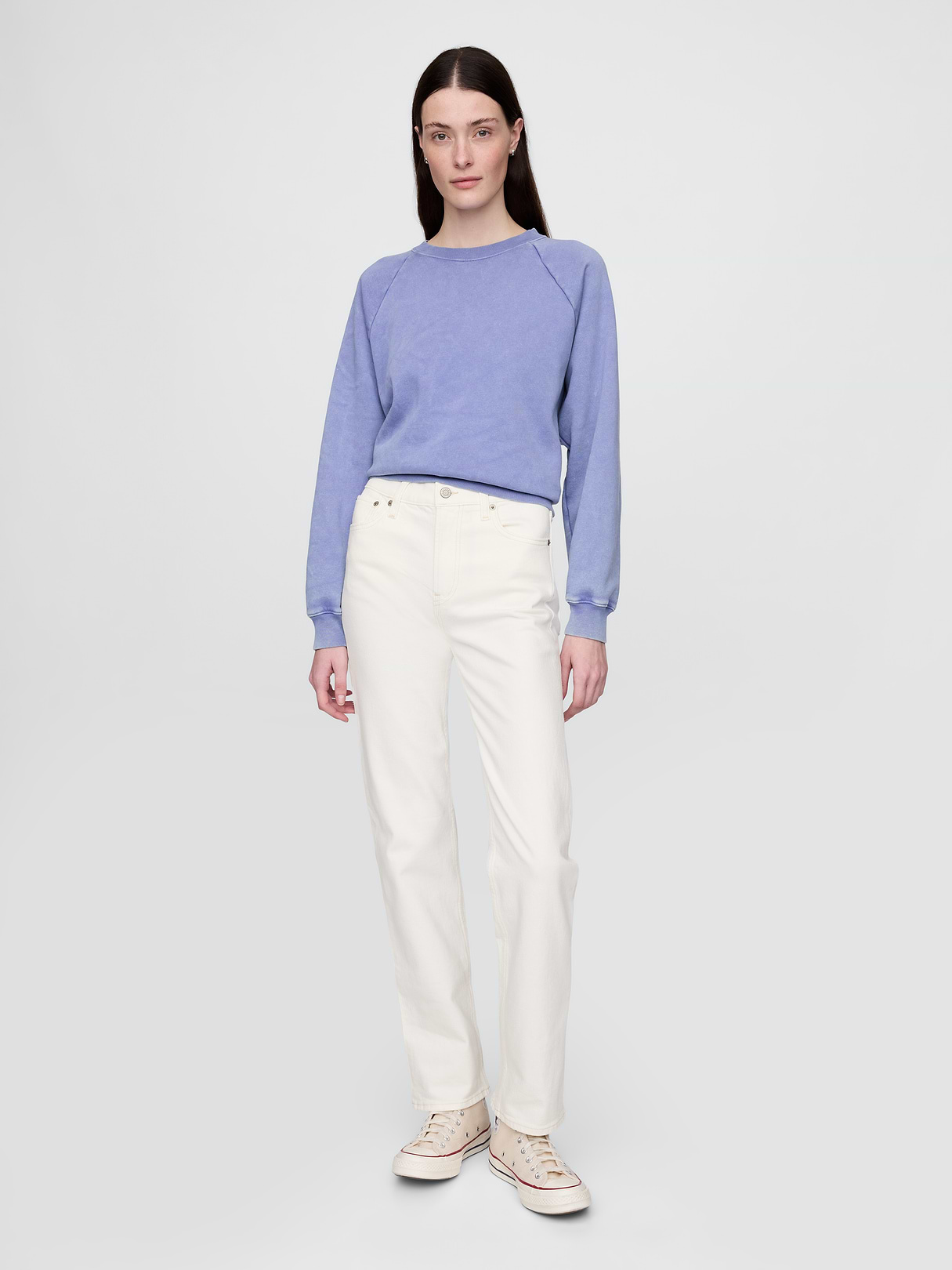 High Rise '90s Slim Straight Jeans - New off white