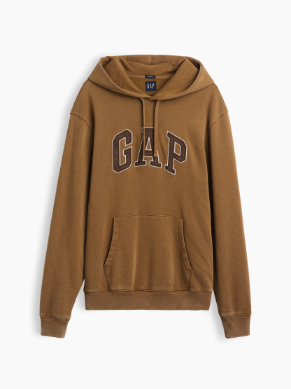 Adult VintageSoft Arch Logo Hoodie - Palomino brown