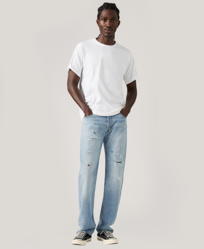 Levi's Men's 501 Straight-Fit Button Fly Stretch Jeans - Fix the car