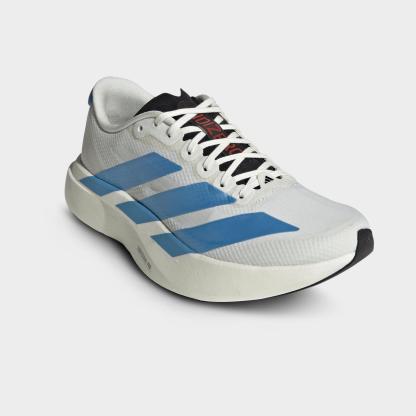 Women's adidas Adizero EVO SL Woven Running Shoes - Part 1 - Off White/Light Blue/Off White - Both shoes facing left
