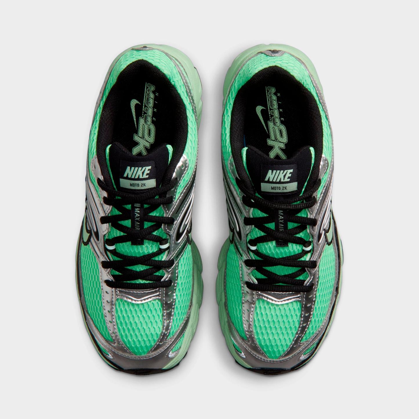 Women's Nithtke Air Max Moto 2K Casual Shoes - Part 4 - Illusion Green/Metallic Silver/Black/Cucumber Calm - Top view