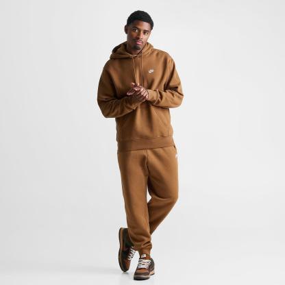 Men's Nithtke Club Fleece Premium Embroidered Pullover Hoodie - Part 1 - Ale Brown/Ale Brown/White