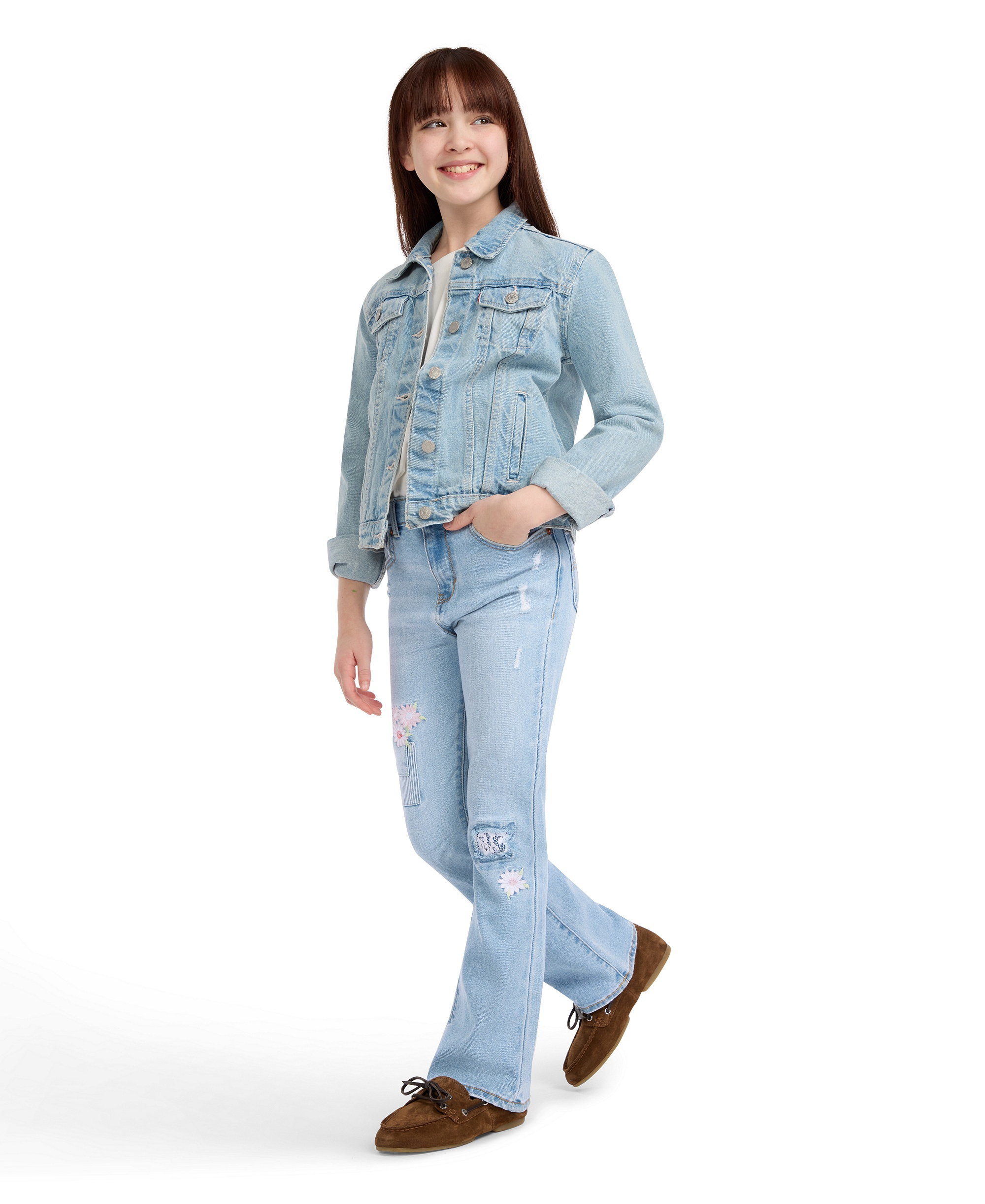 Levi's Girls' 7-16 Stitch Detail Flare Jeans - Marin Babe