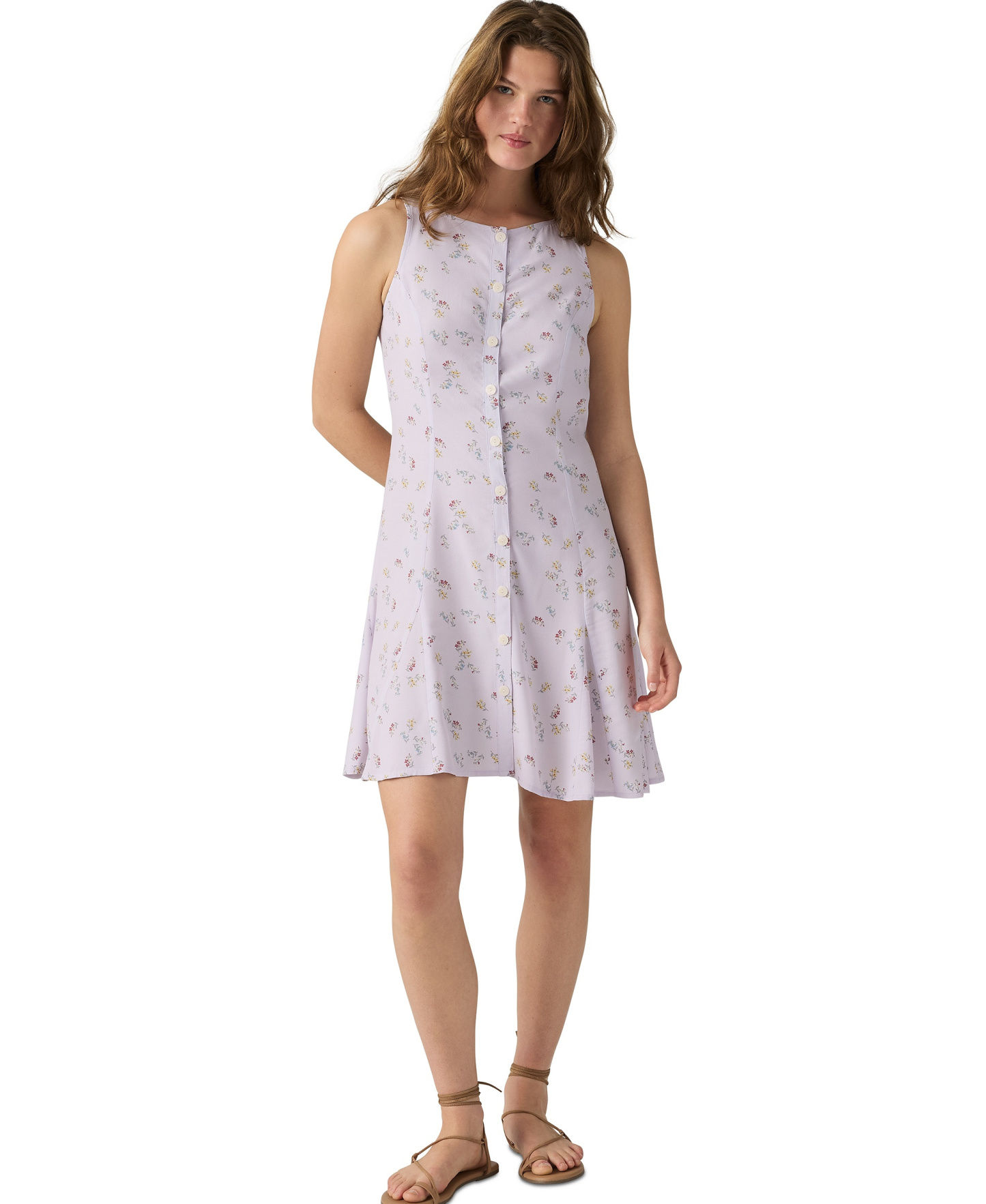 Levi's Women's Mercer Sleeveless Mini Dress - Pedrine Floral Lavender Blue