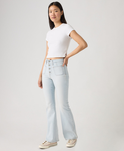 Levi's Women's 726 Patch Pocket High-Rise Slim-Fit Flare Jeans - Glance Around