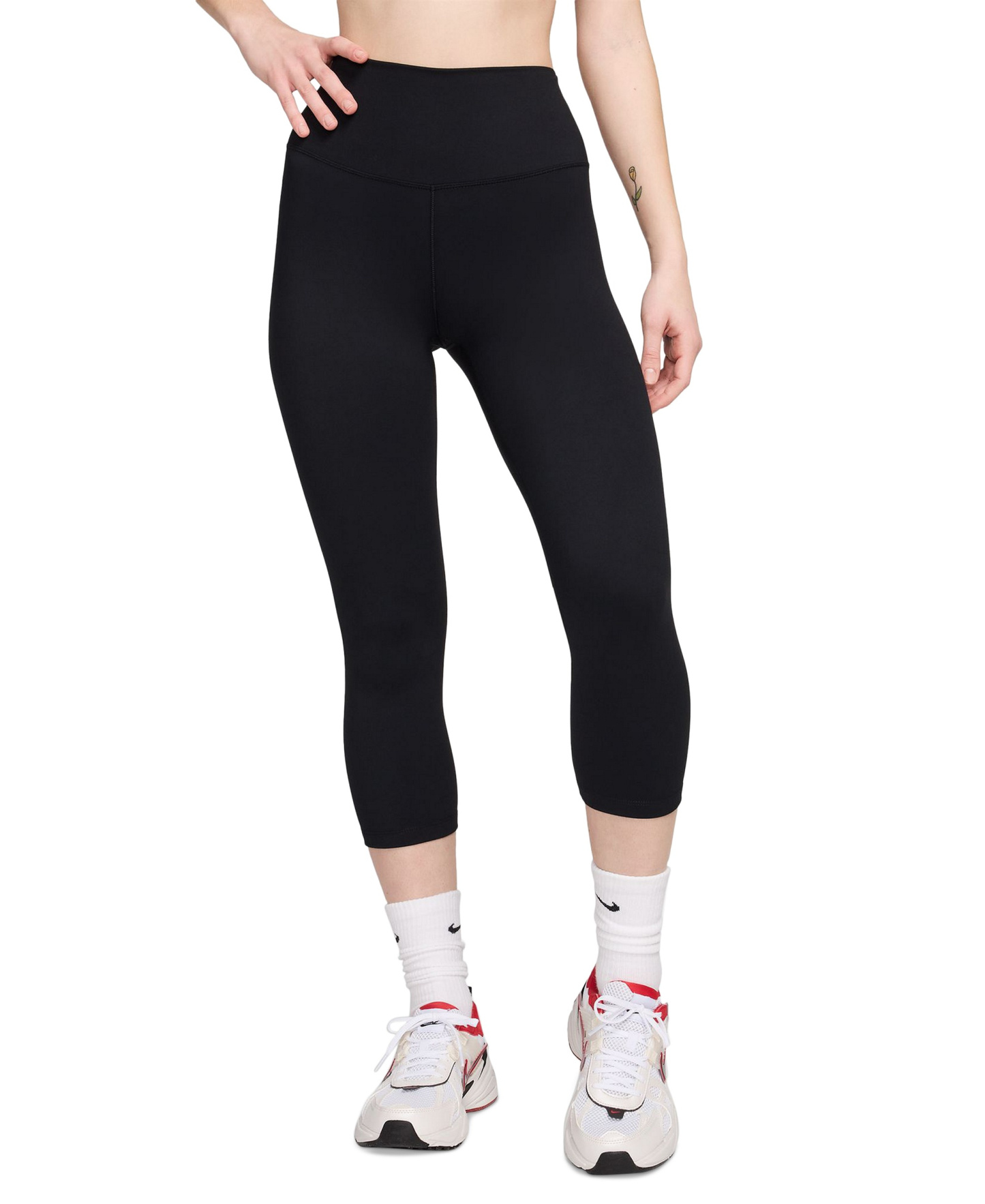 Nike Women's One High-Waisted Cropped-Length Leggings - Black/black