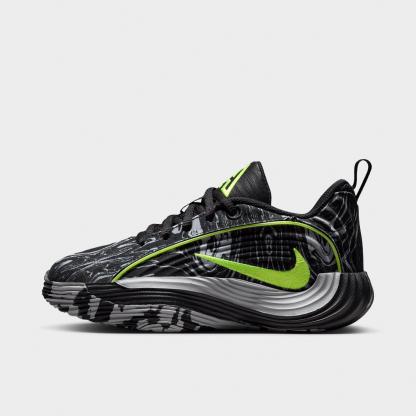 Little Kids' Nithtke Giannis Immortality 5 Basketball Shoes - Black/Light Smoke Grey/Volt - Left shoe facing left. Outside of the shoe.