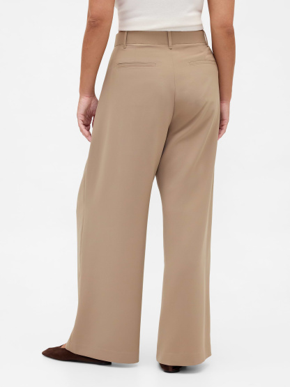 Curvy 365 High Rise Pleated Trousers - Beachwood brown