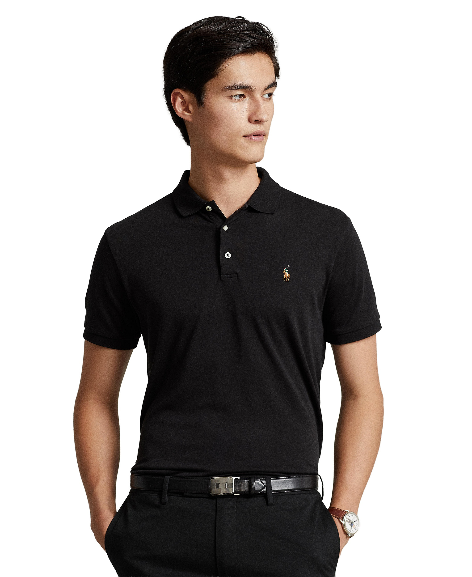 Polo Ralph Lauren Men’s Slim-Fit Soft Cotton Polo Shirt - Polo Black