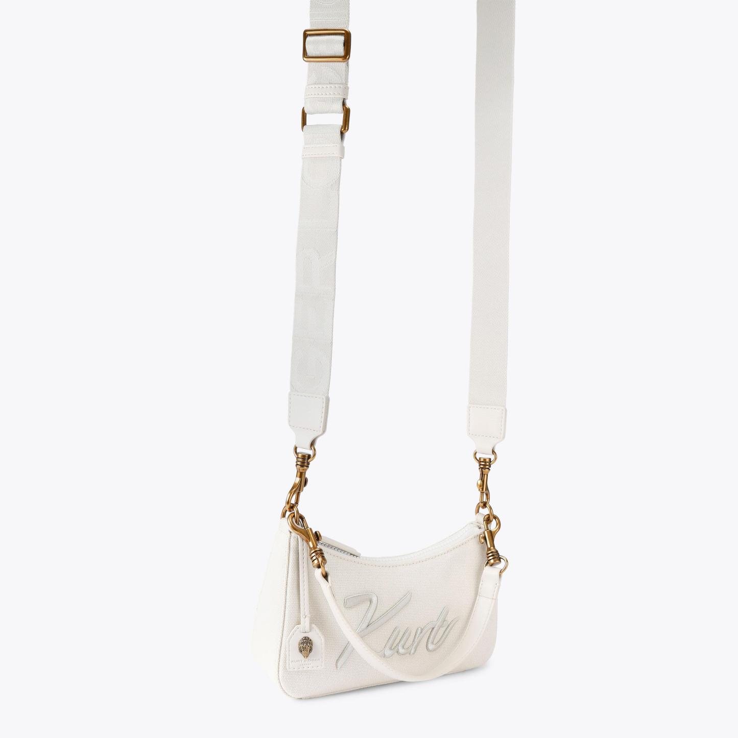 Kurt Geiger London Small Kurt Hobo Cross Body Bag - White - view 3