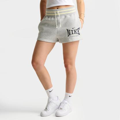 Women's Nike Sportswear Phoenix Fleece 4" High-Waisted Shorts - Pure Platinum/Heather/Midnight Navy