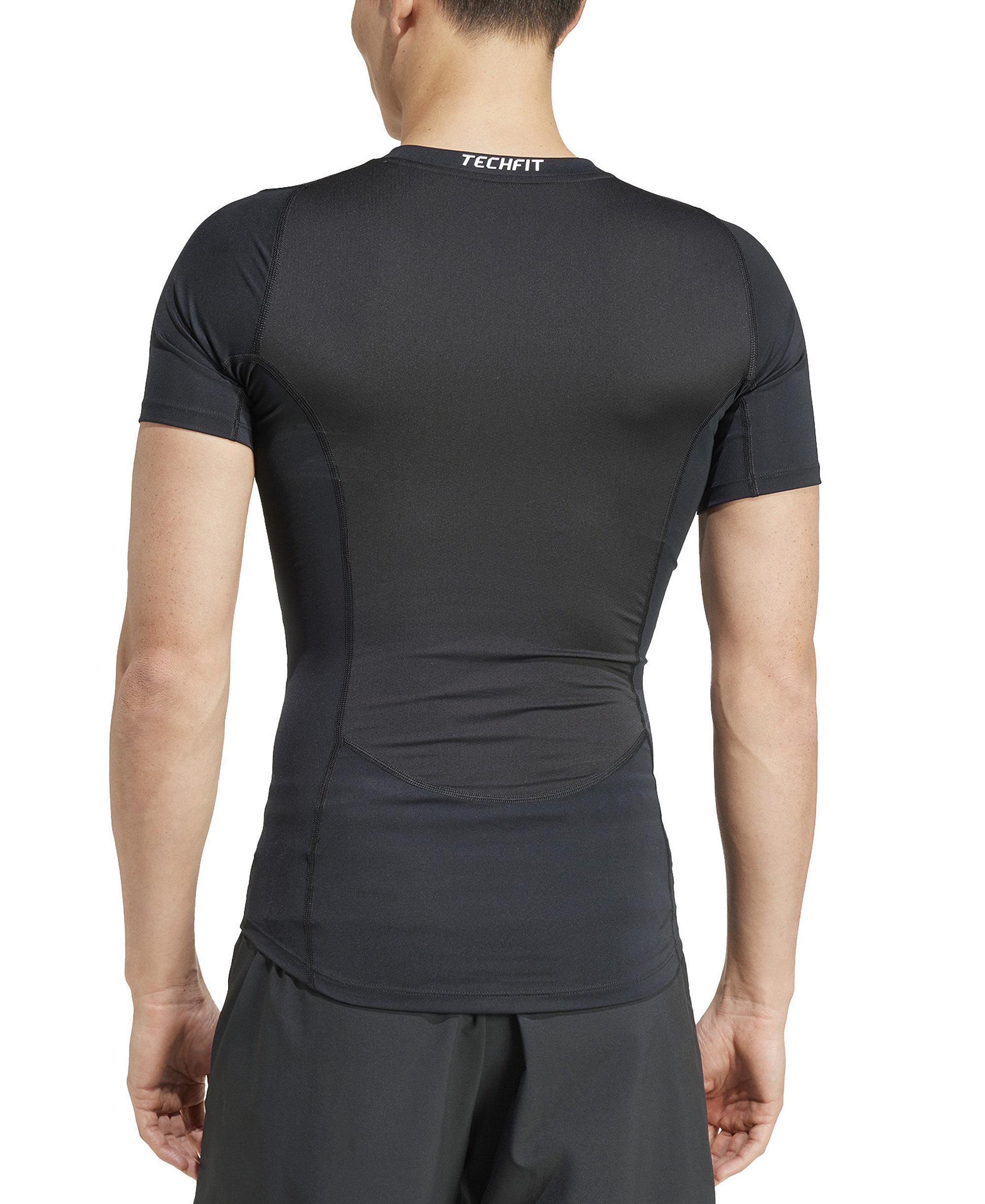 adidas Men's Tech-Fit Compression Crewneck T-Shirt - Black