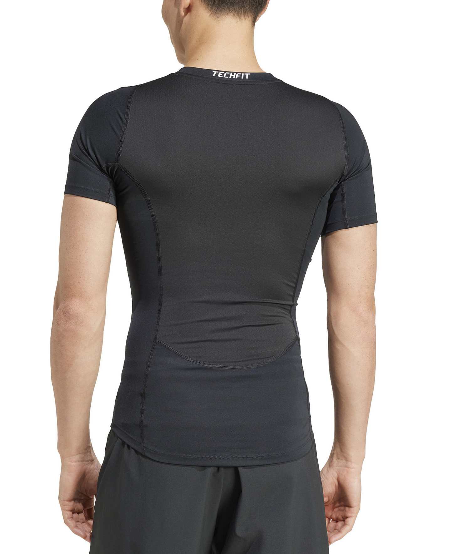 adidas Men's Tech-Fit Compression Crewneck T-Shirt - Black