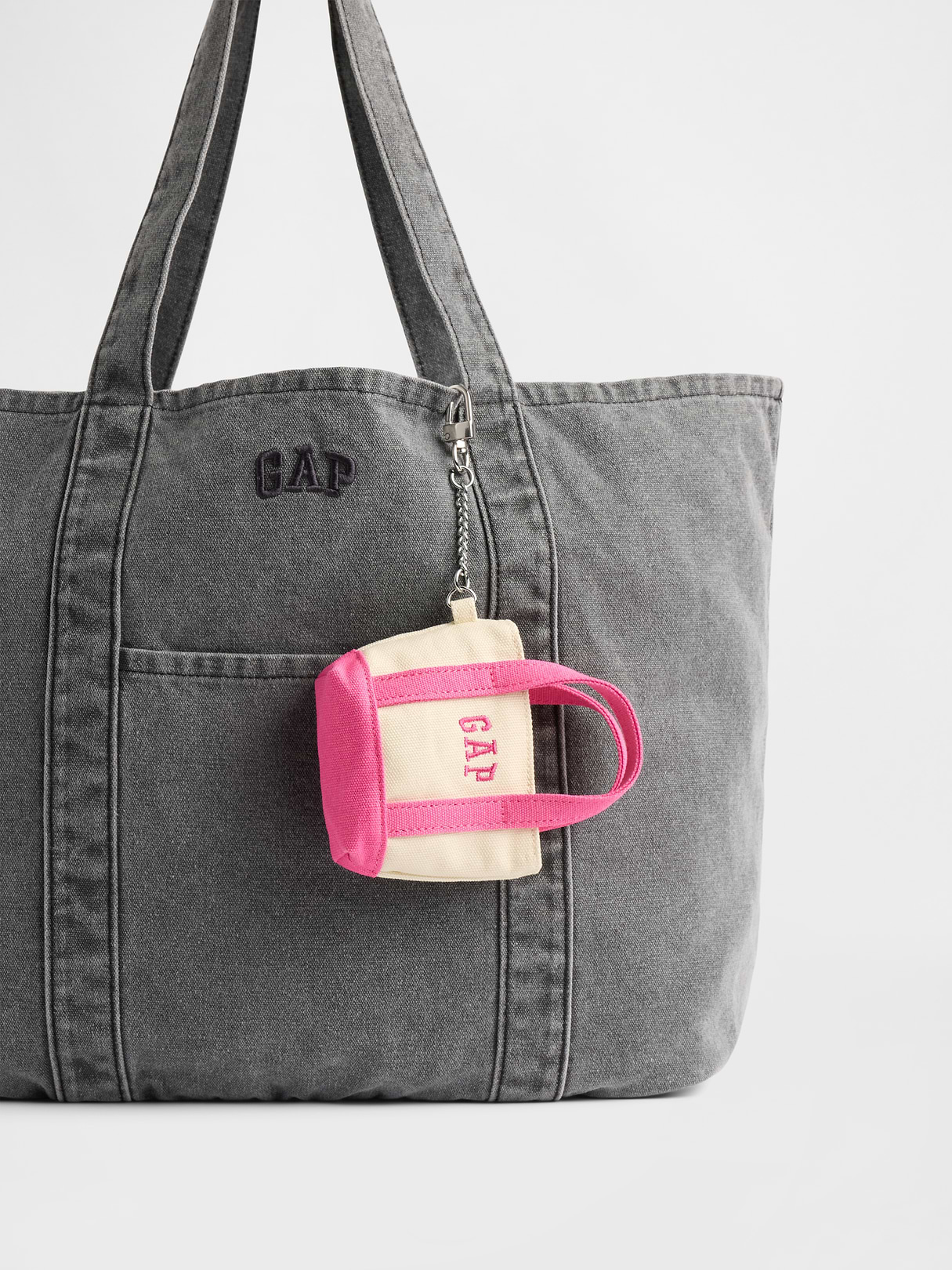 Logo Tote Bag Charm - Standout pink