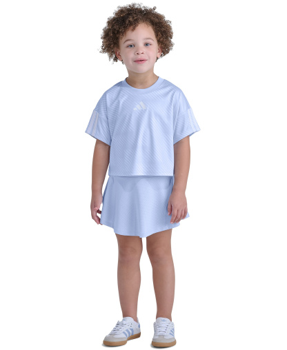 adidas Girls' 2T-6X Short-Sleeve Top & Skort, 2-Piece Set - Blue