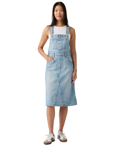Levi's Women's Decon Relaxed-Fit Sleeveless Skirtall Dress - Summer Job Skirtall