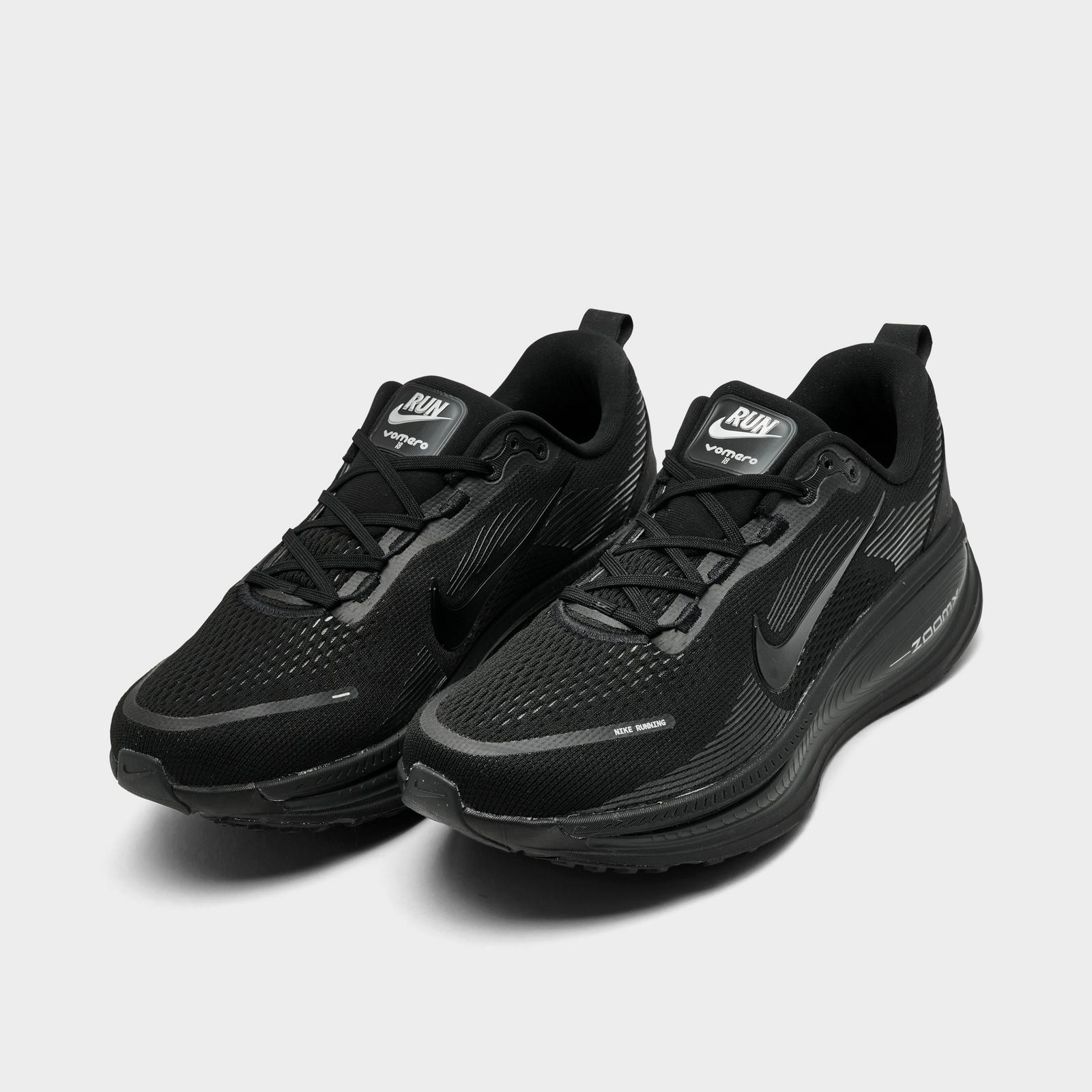 Men's Nike Vomero 18 Running Shoes - Black/Dark Smoke Grey/Light Smoke Grey/Black