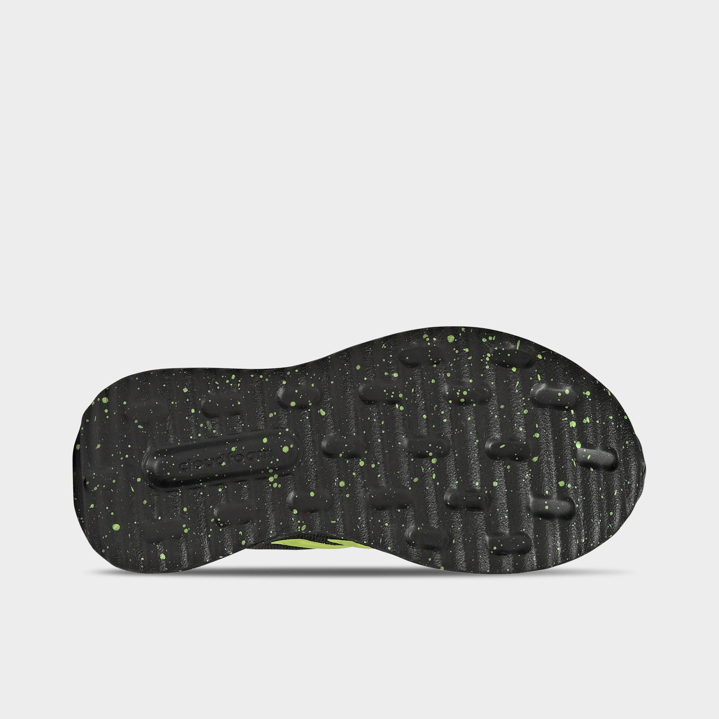 Little Kids' adidas X_PLR Path Hook-And-Loop Stretch Lace Casual Shoes - Core Black/Solar Slime/Solar Slime - Bottom view